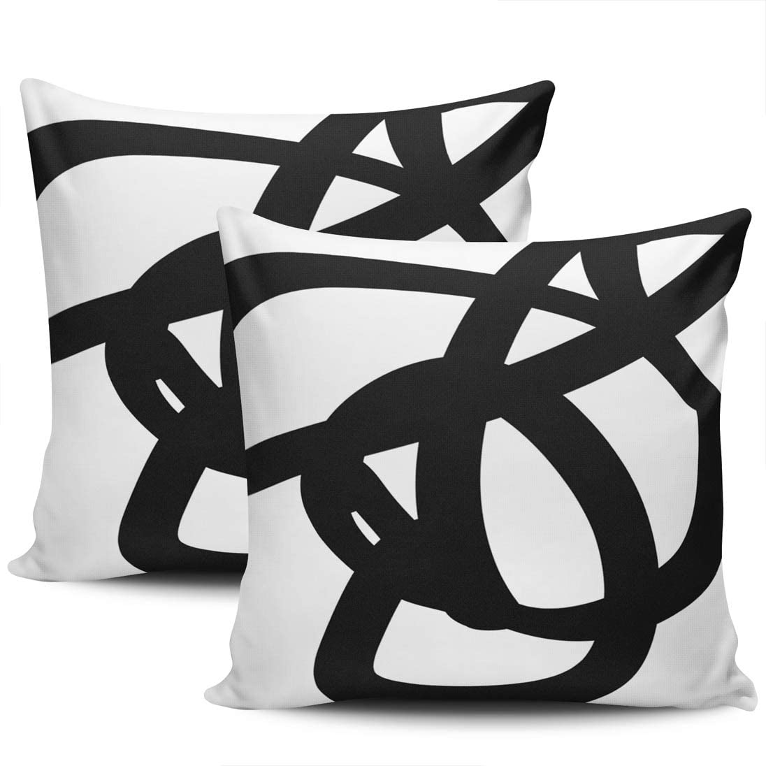 black and white abstract pillow - KELEMO Home Set of 2 Pillow Case Black White Abstract Art Modern Throw Pillow