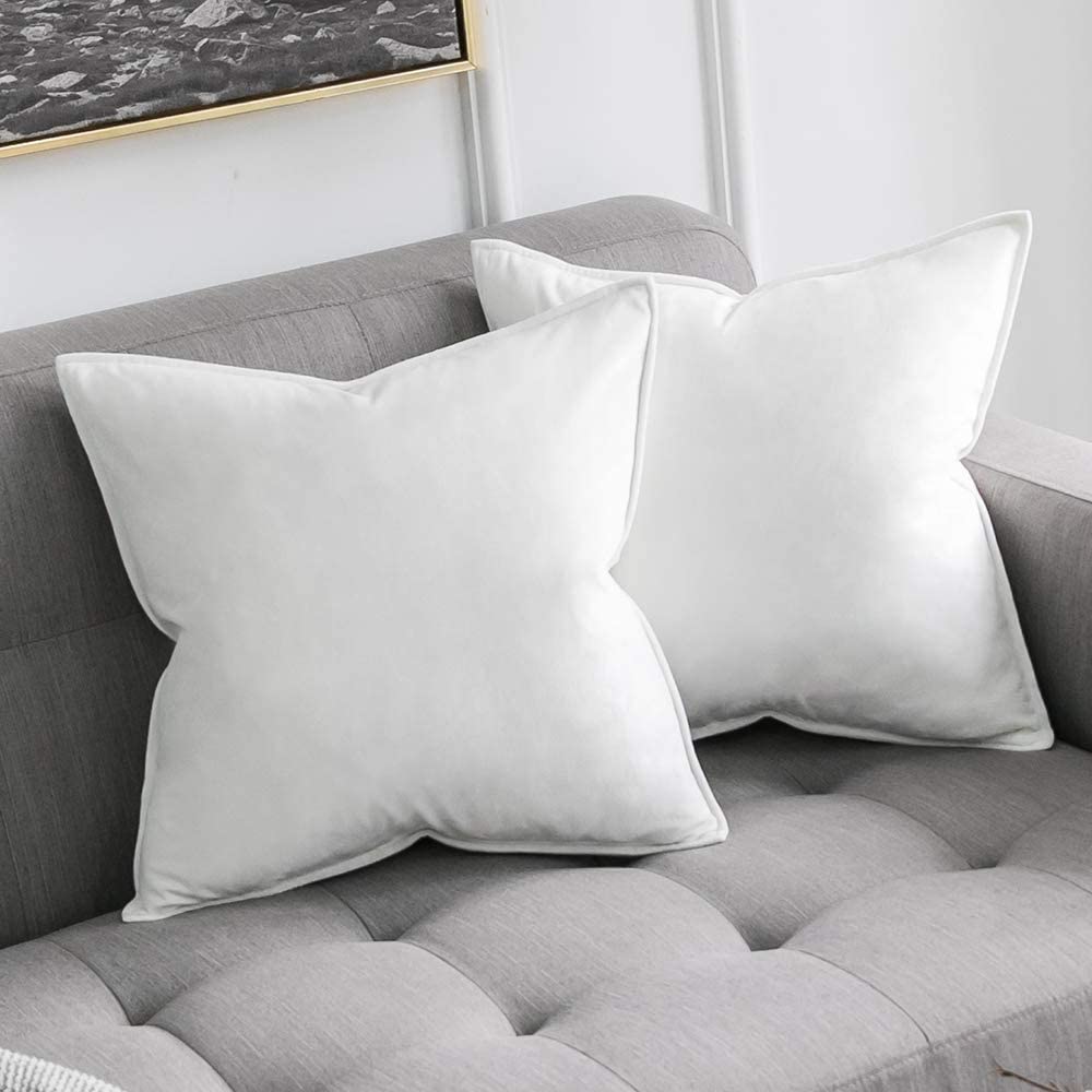 black and white velvet pillows - MIULEE Pack of 2 Decorative Velvet Throw Pillow Cover