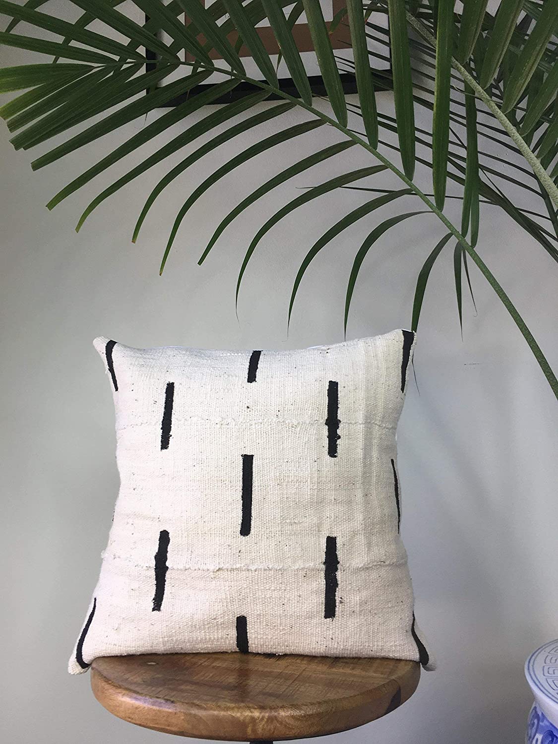 black and white mudcloth pillow - Dash Line African Mudcloth Pillow Cover