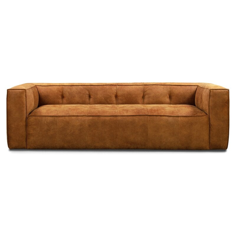 92'' Genuine Leather Square Arm Sofa