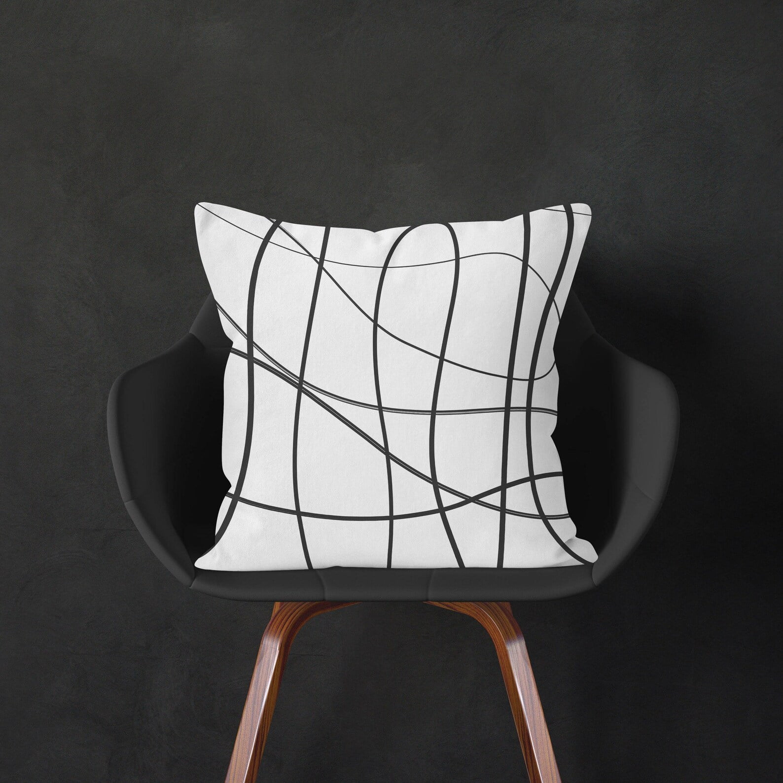 black and white abstract pillow - Abstract Cushion, White Black Pillow, Modern Pillow Cover