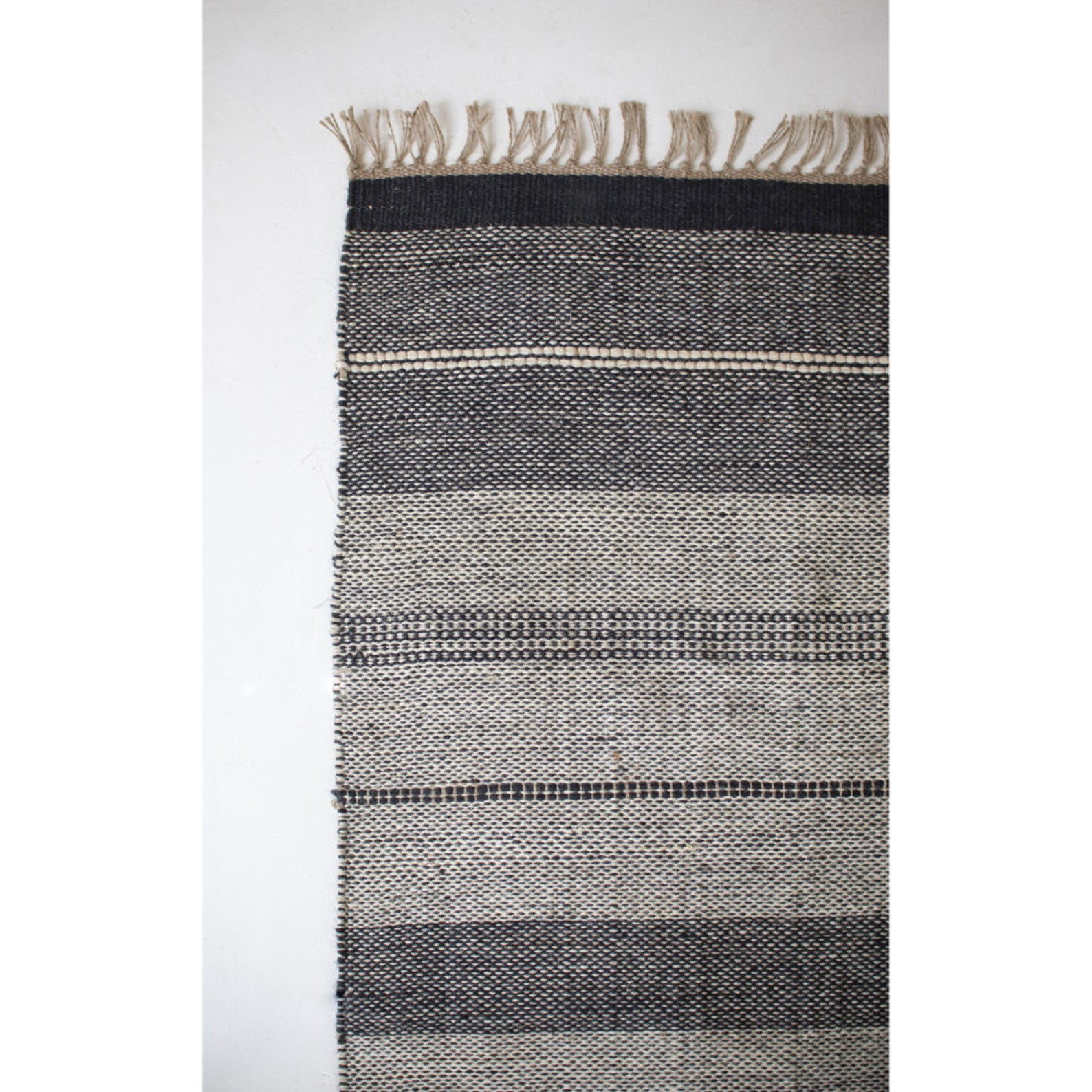 gray jute rug - Jute Rug With Black And Grey Stripes