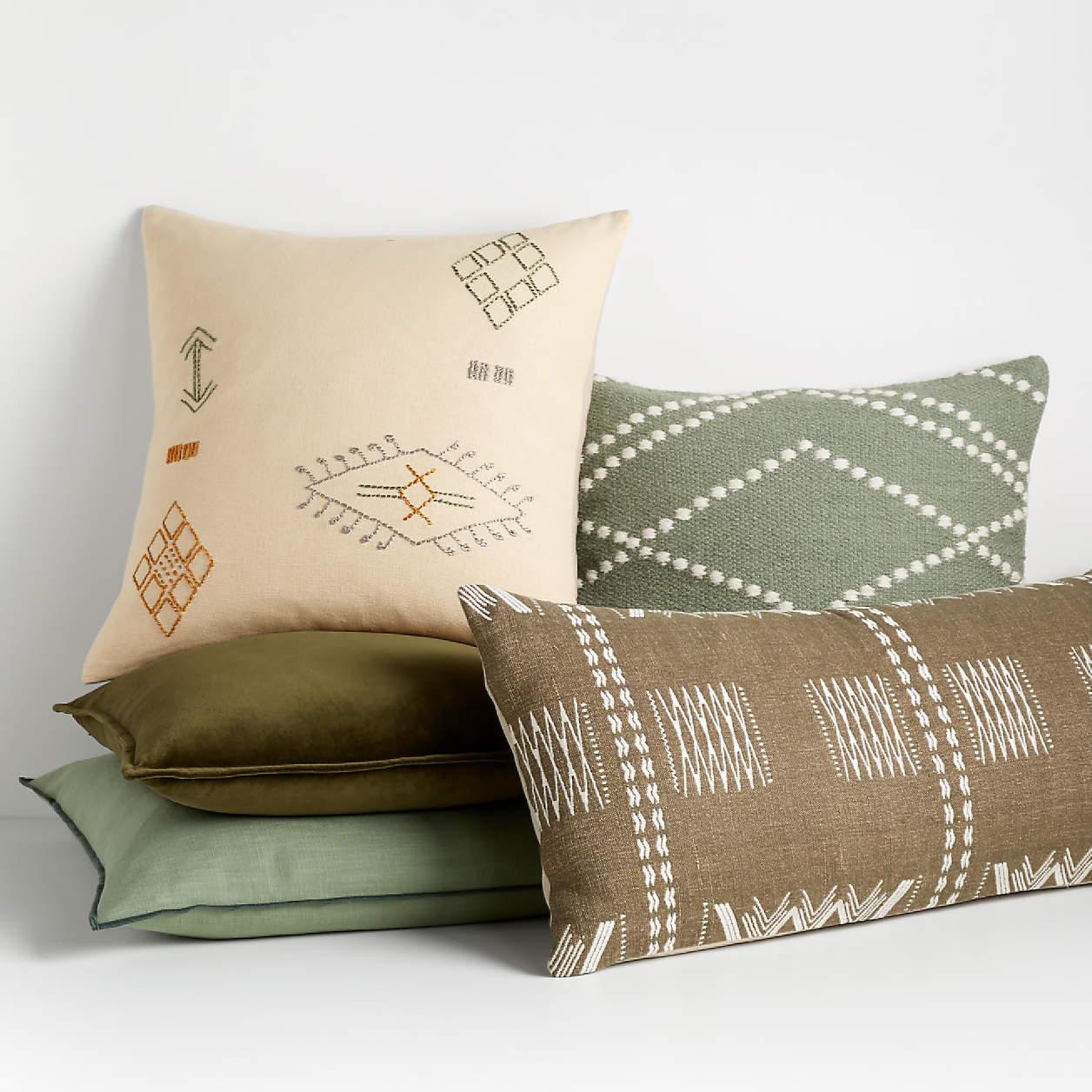 Green Pillow - Earthy Green Pillow Arrangement