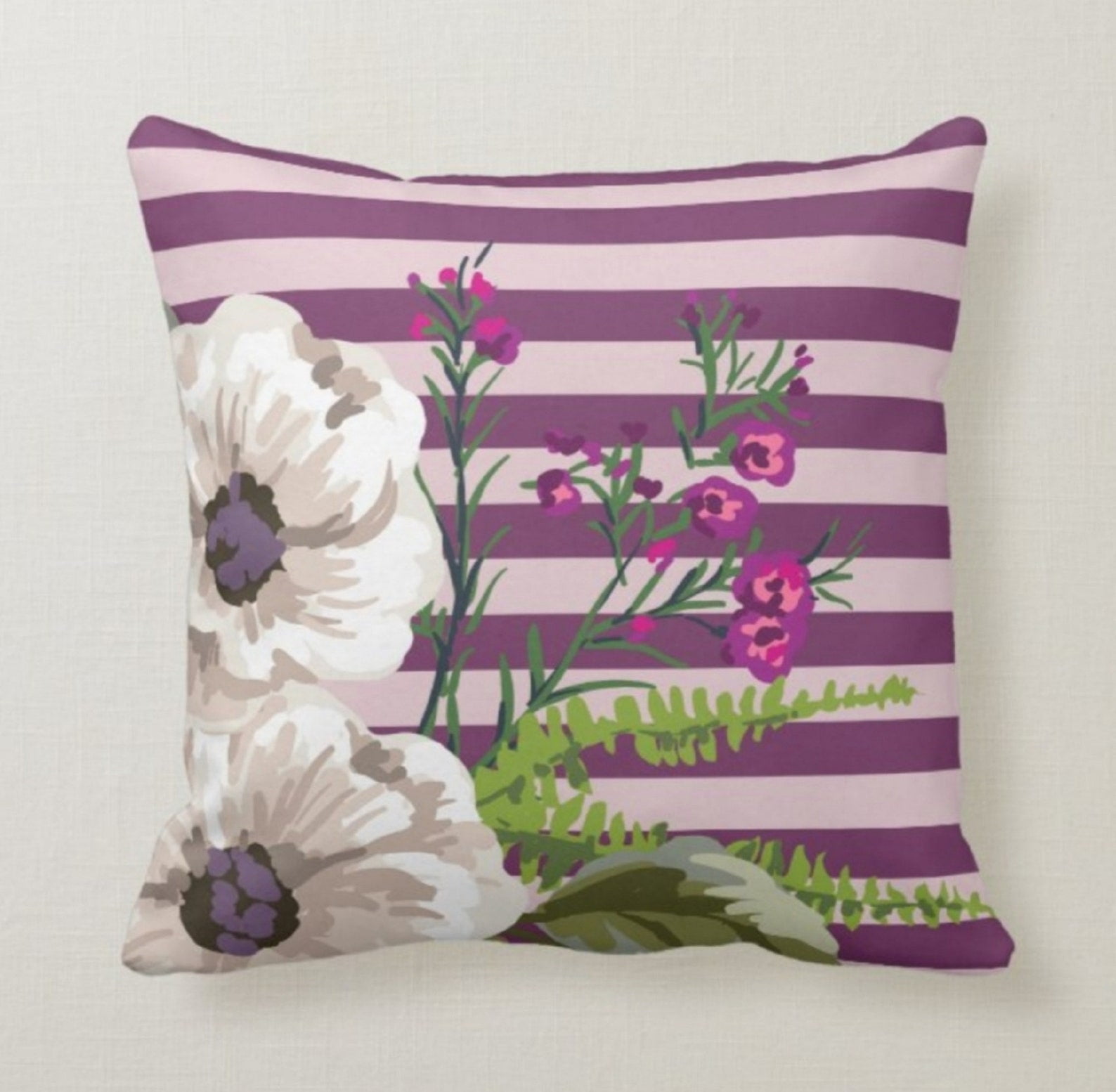 Purple Pillow - Purple Floral Pillow Cover