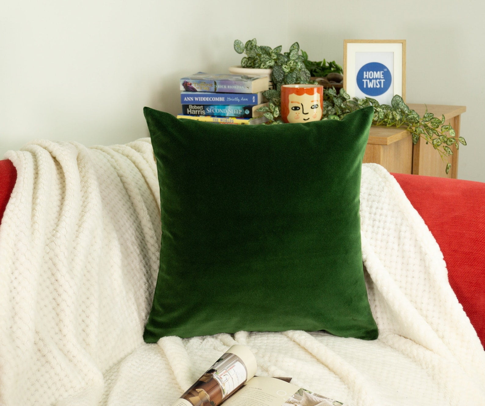 Green Pillow - Velvet Dark Green Cushion Cover