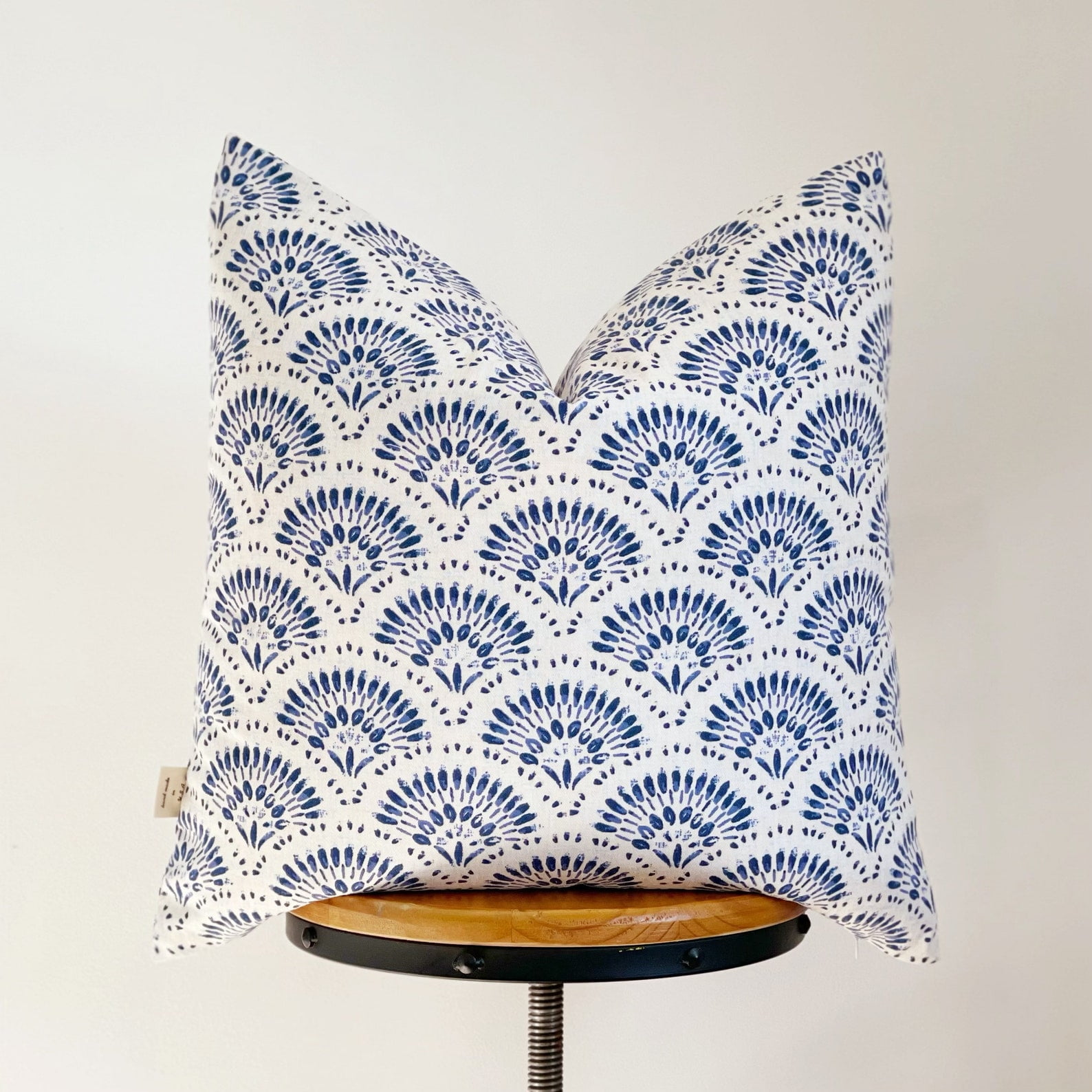Blue Pillow - Blue and white floral pillow