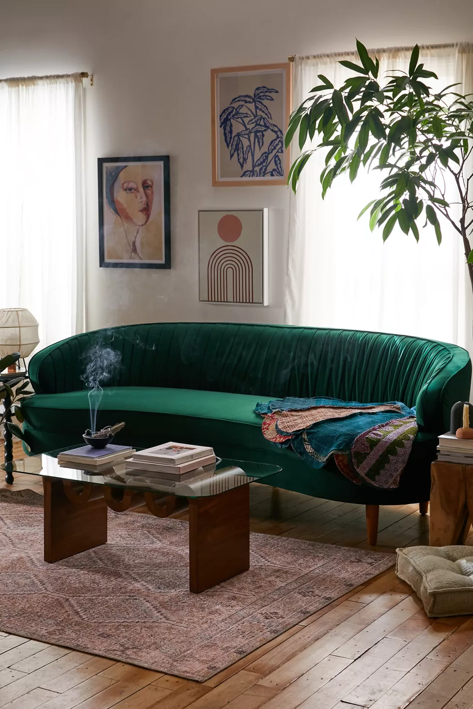 velvet furniture - Camila Velvet Sofa