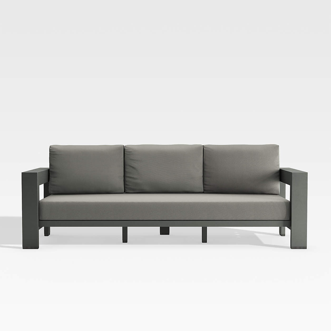 Sunbrella - Walker Outdoor Metal Sofa with Graphite Sunbrella ® Cushions