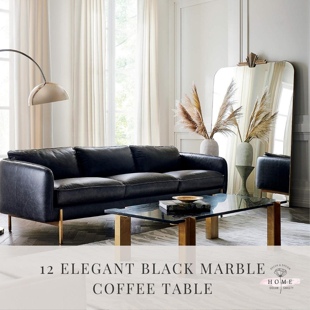 12 Elegant Black Marble Coffee Table