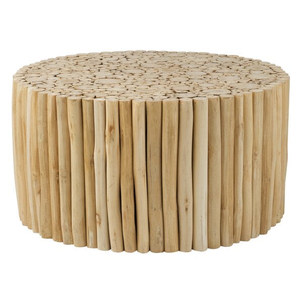 Kamile Solid Wood Drum Coffee Table