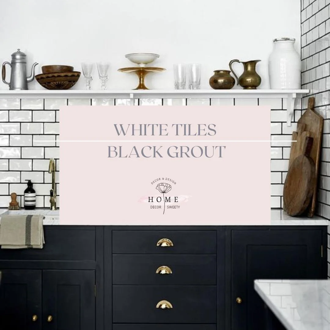 White tiles Black grout