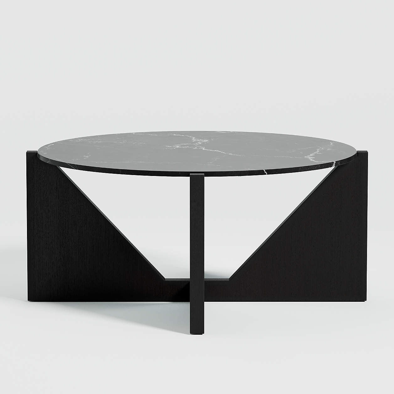 Miro Black Marble Coffee Table with Black Wood Base