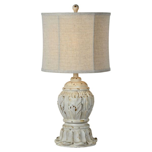 Naomi Antique White One-Light 27-Inch Table Lamp Set of Two