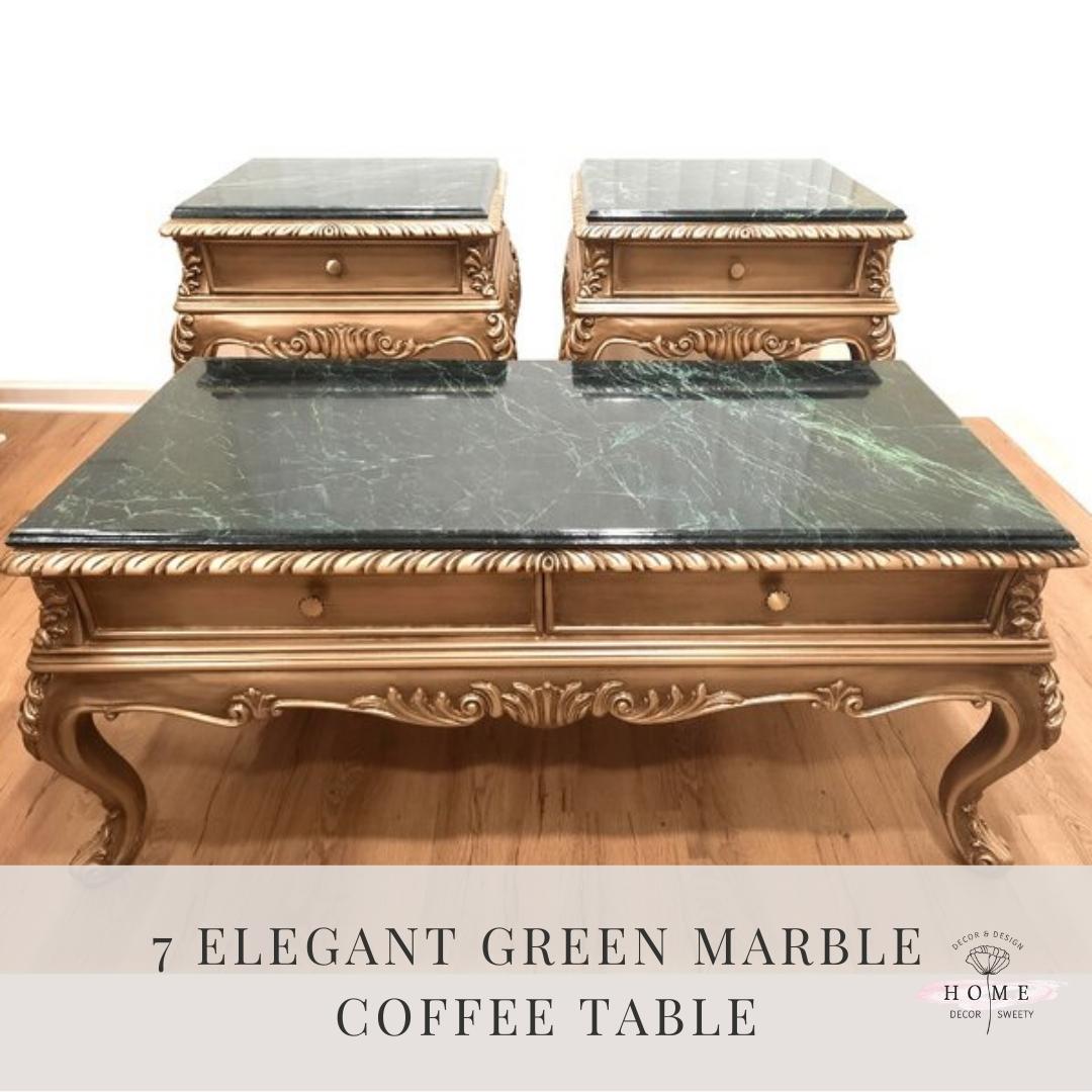 7 Elegant Green Marble Coffee Table