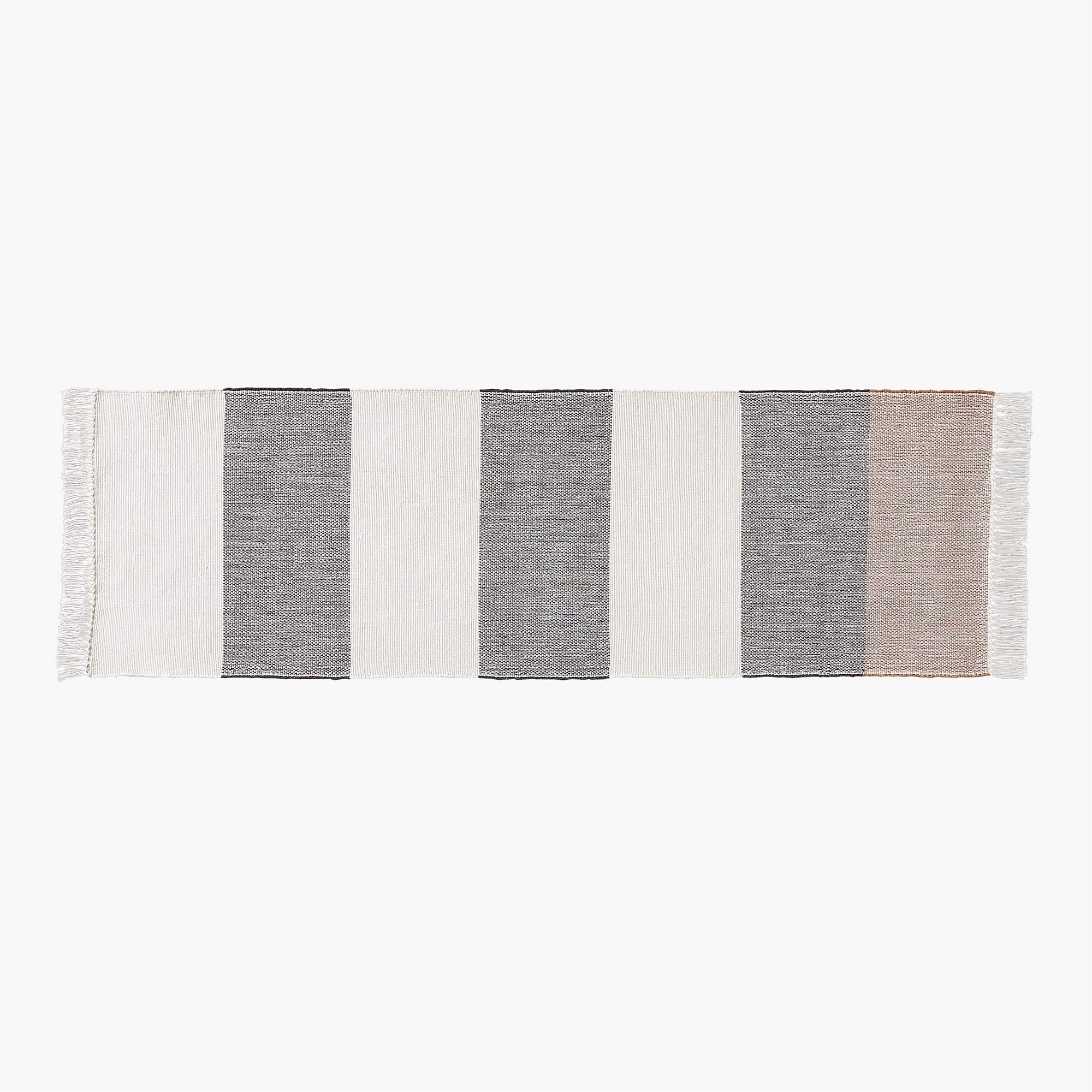 Kelso Charcoal and Camel Stripe Indoor/Outdoor Runner Rug 2.5'x8'